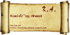 Komlósy Ahmed névjegykártya
